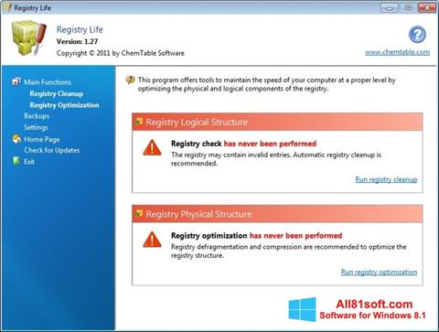Skjermbilde Registry Life Windows 8.1