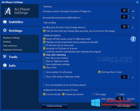 Skjermbilde ALLPlayer Windows 8.1