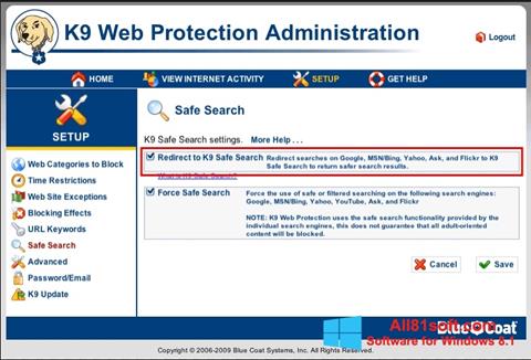 Skjermbilde K9 Web Protection Windows 8.1