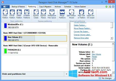 Skjermbilde Paragon Hard Disk Manager Windows 8.1