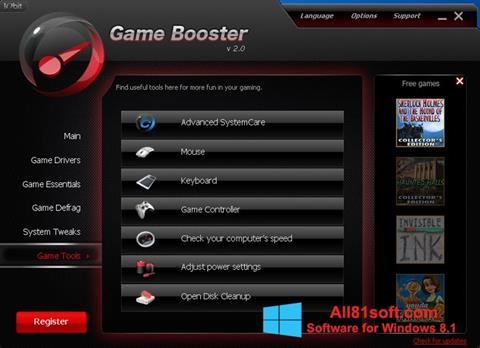 Skjermbilde Game Booster Windows 8.1
