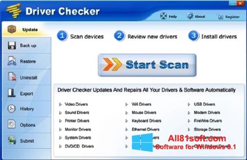 Skjermbilde Driver Checker Windows 8.1
