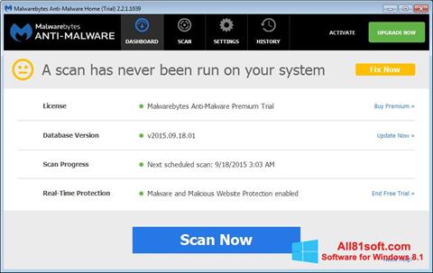 Skjermbilde Malwarebytes Anti-Malware Free Windows 8.1