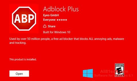 Skjermbilde Adblock Plus Windows 8.1