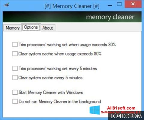 Skjermbilde Memory Cleaner Windows 8.1