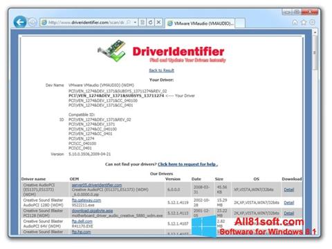 Skjermbilde Driver Identifier Windows 8.1