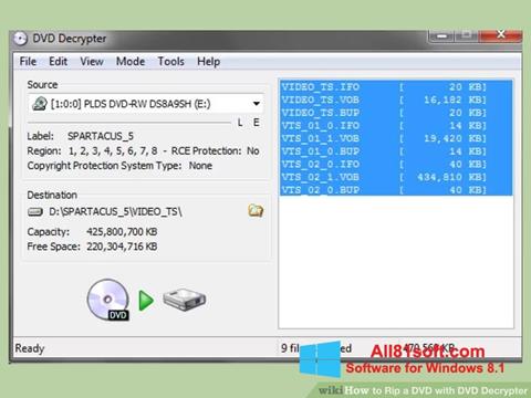 Skjermbilde DVD Decrypter Windows 8.1