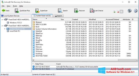 Skjermbilde Active File Recovery Windows 8.1