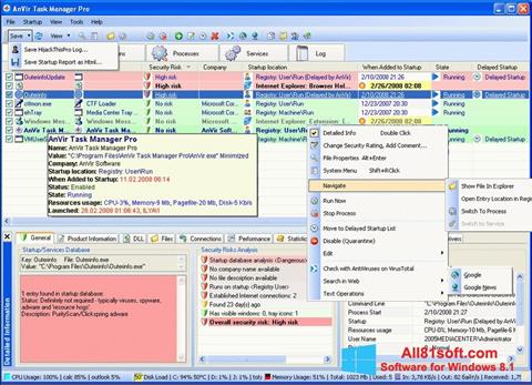 Skjermbilde AnVir Task Manager Windows 8.1