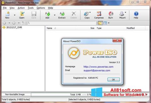 Skjermbilde PowerISO Windows 8.1