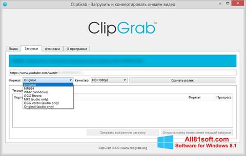 Skjermbilde ClipGrab Windows 8.1