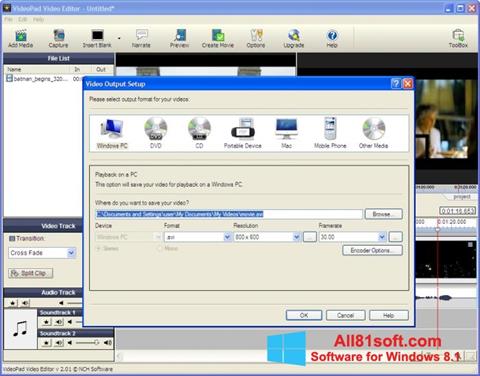 Skjermbilde VideoPad Video Editor Windows 8.1