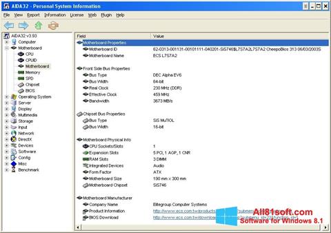 Skjermbilde AIDA32 Windows 8.1