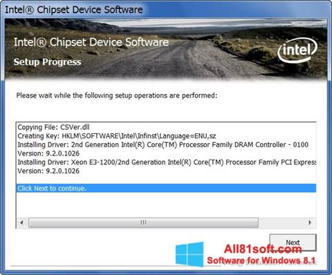 Skjermbilde Intel Chipset Device Software Windows 8.1