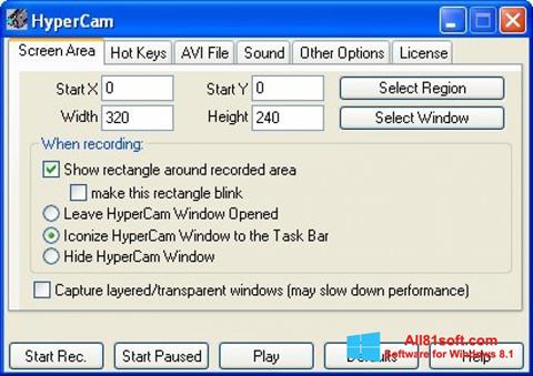 Skjermbilde HyperCam Windows 8.1