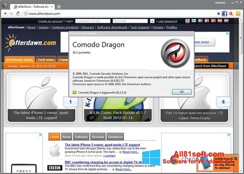 Skjermbilde Comodo Dragon Windows 8.1