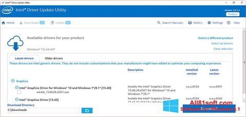 Skjermbilde Intel Driver Update Utility Windows 8.1