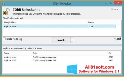 Skjermbilde IObit Unlocker Windows 8.1