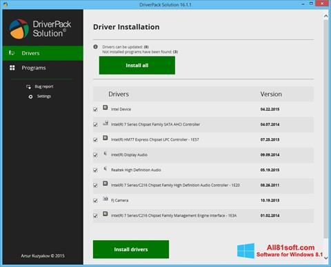 Skjermbilde DriverPack Solution Windows 8.1