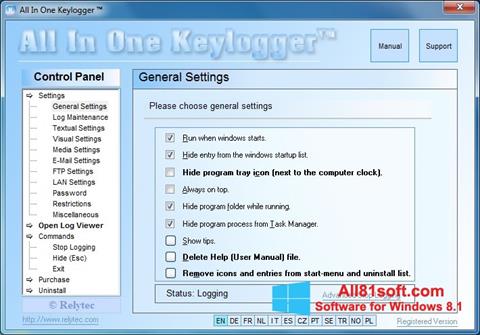 Skjermbilde Keylogger Windows 8.1