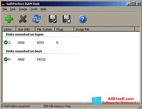 Skjermbilde SoftPerfect RAM Disk Windows 8.1