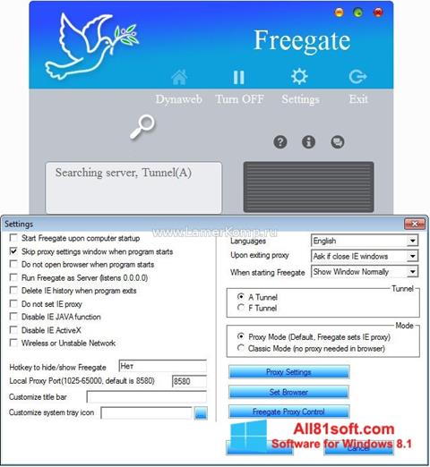 Skjermbilde Freegate Windows 8.1