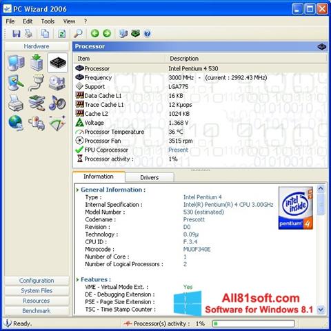 Skjermbilde PC Wizard Windows 8.1
