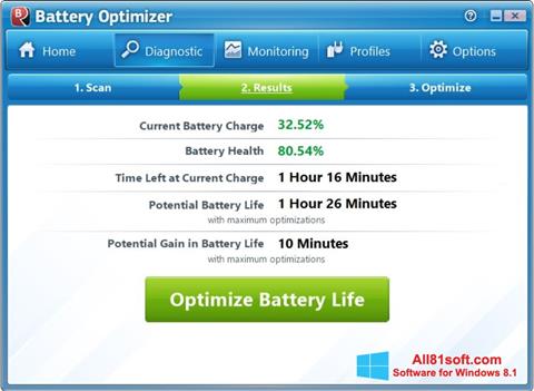 Skjermbilde Battery Optimizer Windows 8.1