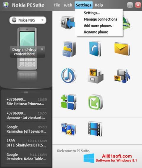 Skjermbilde Nokia PC Suite Windows 8.1