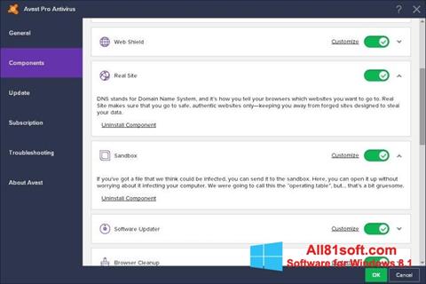 Skjermbilde Avast! Pro Antivirus Windows 8.1