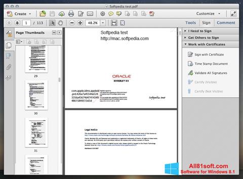 Skjermbilde Adobe Acrobat Windows 8.1