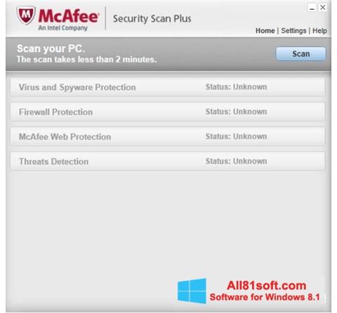 Skjermbilde McAfee Security Scan Plus Windows 8.1