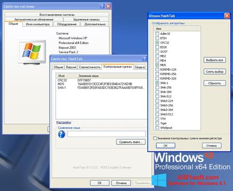 Skjermbilde HashTab Windows 8.1